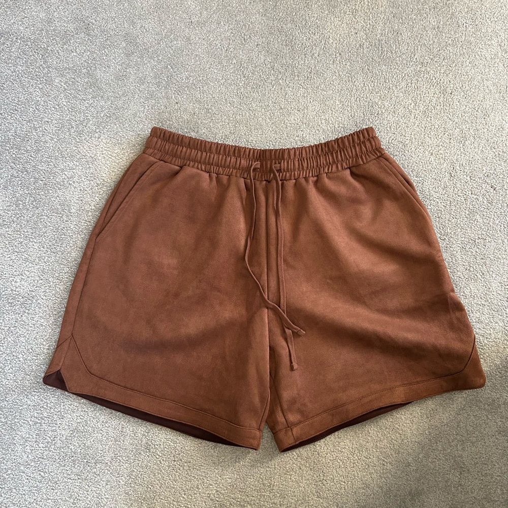 NovaMen Men's Brown Casual Shorts Suede size large